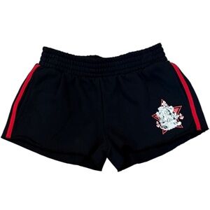Disney Black Athletic Shorts with Red Stripes